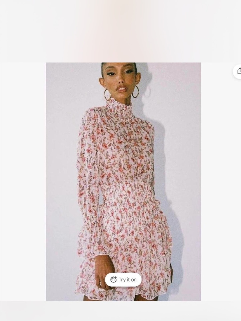 Princess Polly Pink Floral High-Neck Ruffle Mini Dress